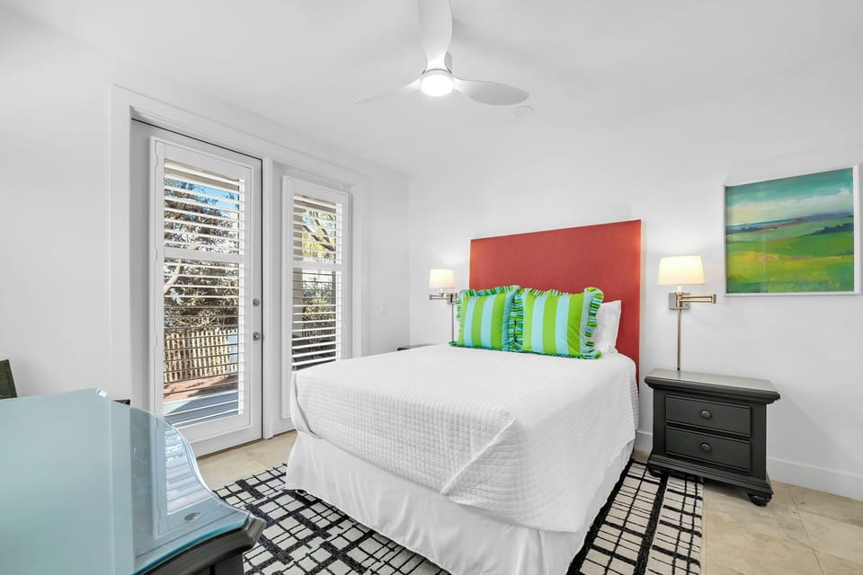 1st Level Queen Bedroom with French 
Doors Leading to Back Porch
