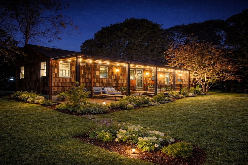 Back facade with patio