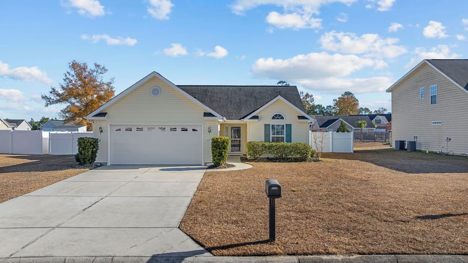 Front of the House with attached garage available for guests parking 