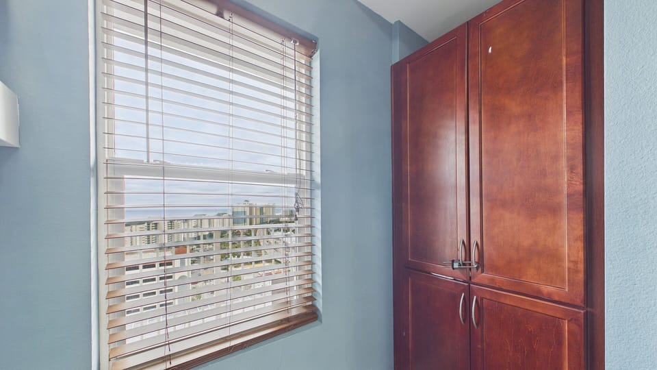 Dresser and window in bunk space