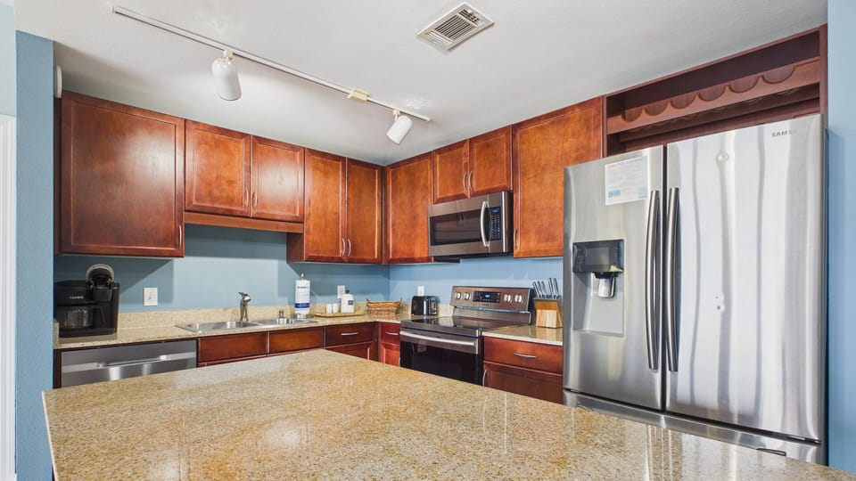 Full kitchen with all the cooking essentials and coffee maker for early mornings