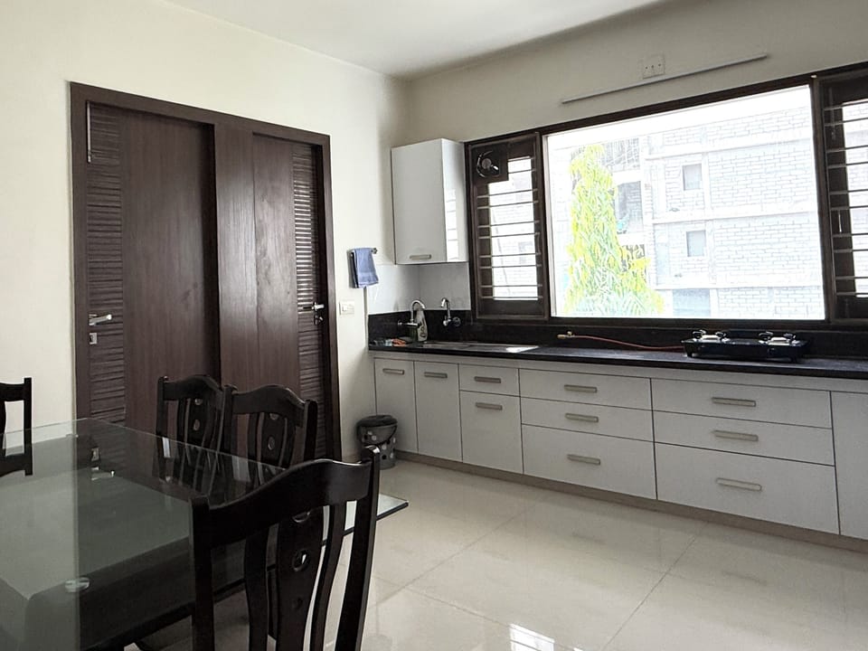 Modular kitchen with dinning.