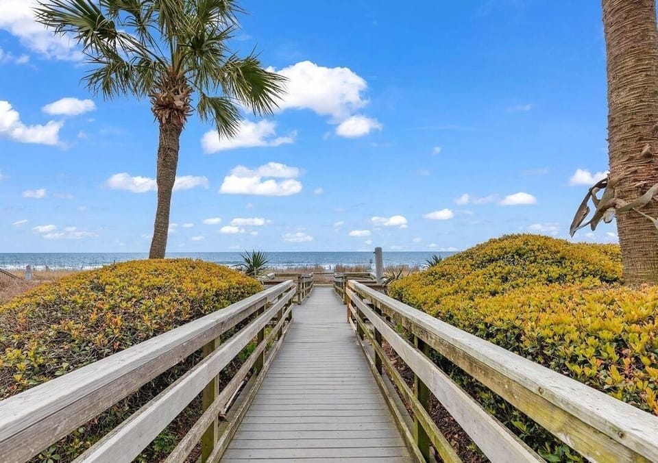 Boardwalk leading to the beach.