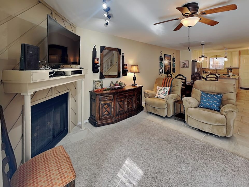 Living Room - Ample Seating, Smart TV, Deck Access - First Floor