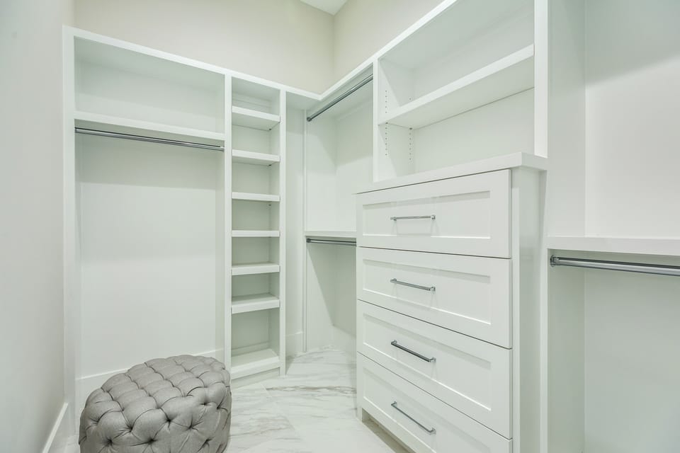 Large closet in the primary bedroom