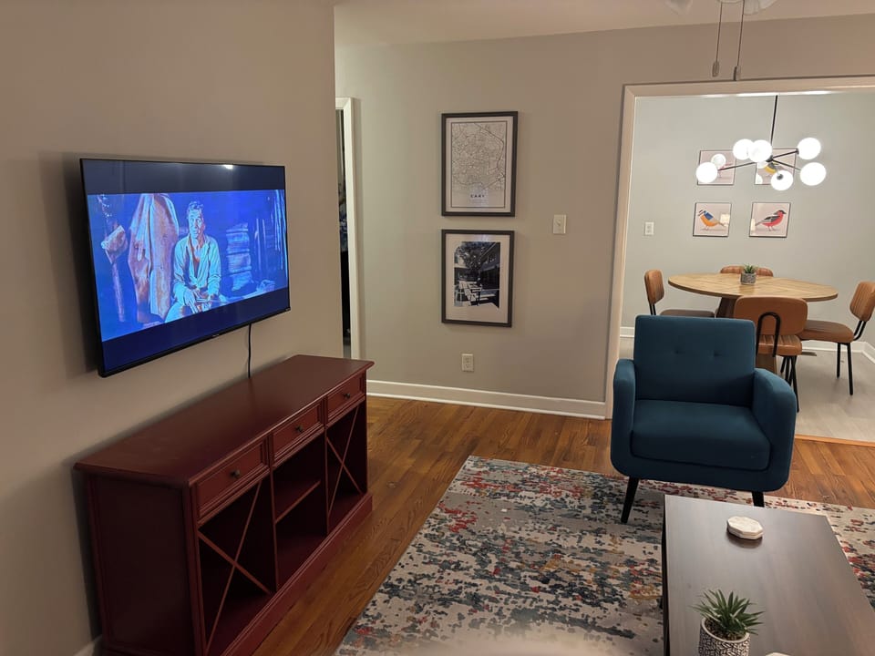 Snuggle in for a movie on our Roku enabled TV