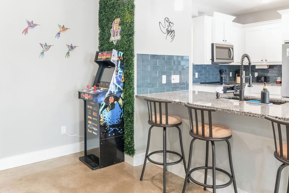 Game on! Classic arcade machine in the heart of the living space.