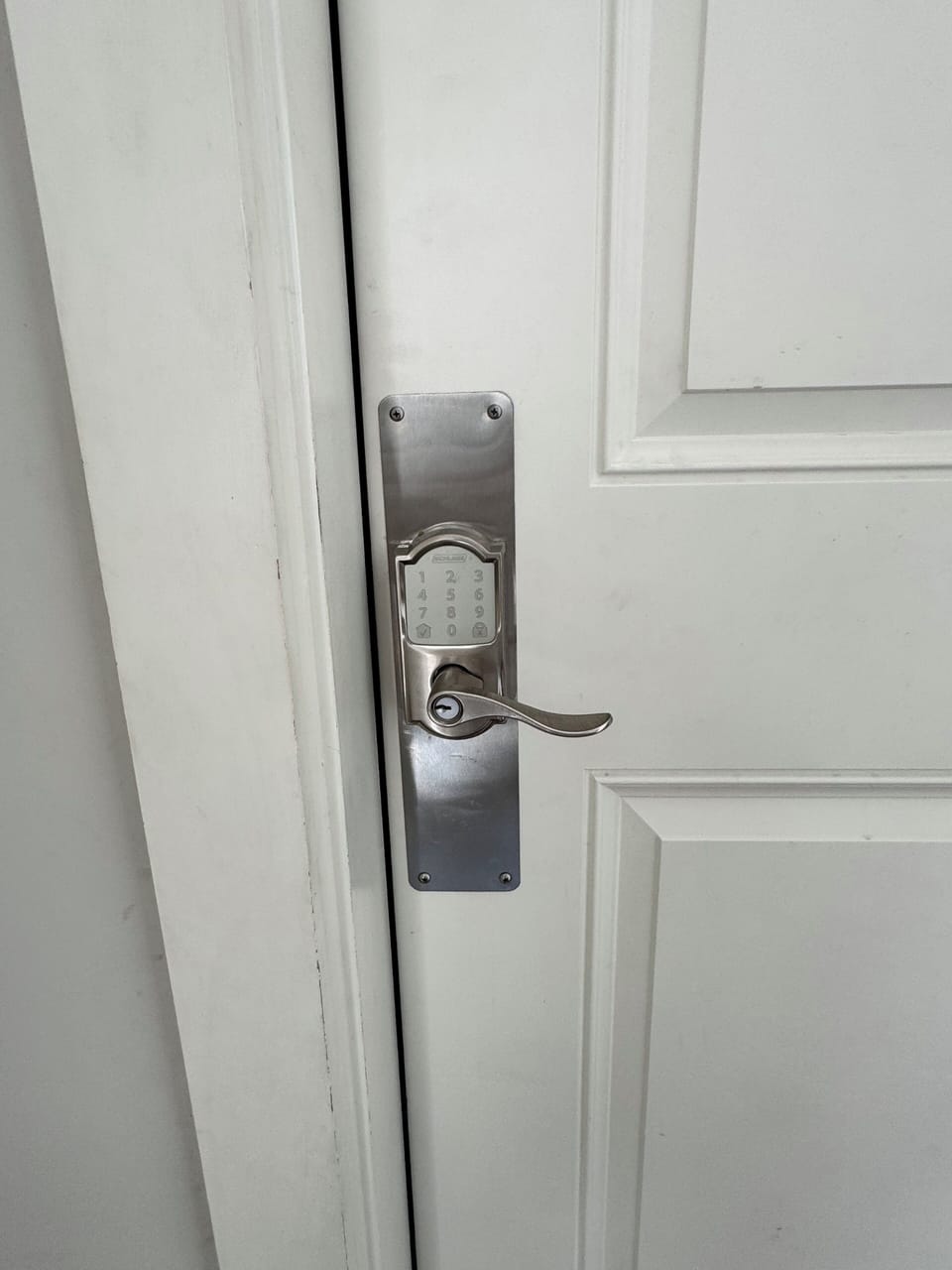 Smart Lock keypad for entrance into home from garage