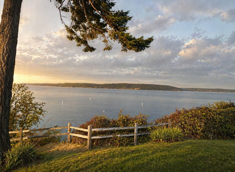 Peaceful Waterfront Views from Backyard Overlooking Baby Island