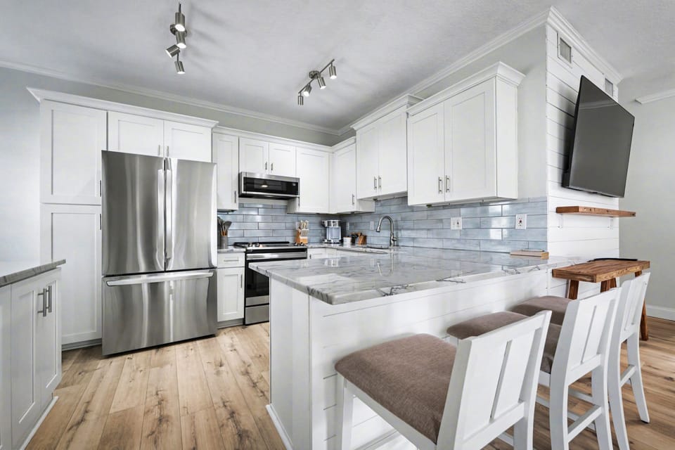 Modern kitchen with full appliances and plenty of counter space