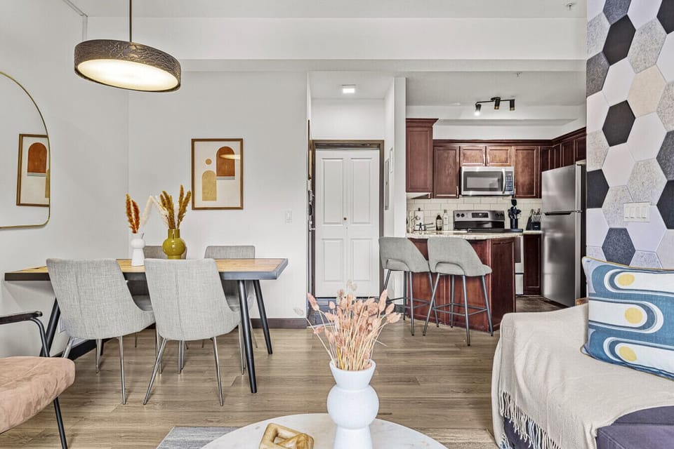 Dining area and kitchen.