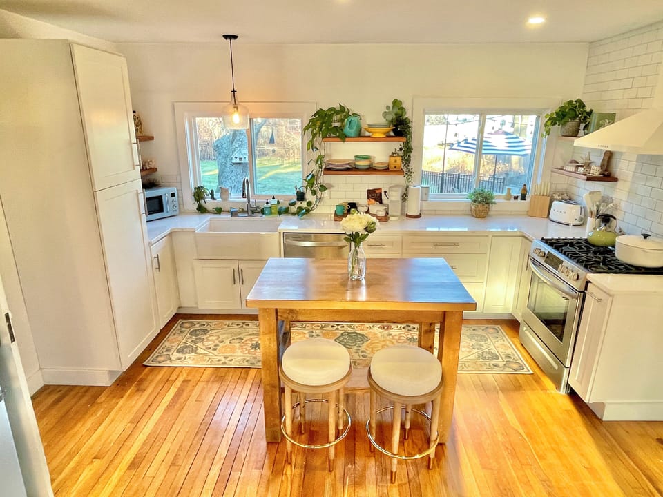 Full Kitchen with island seating for two.