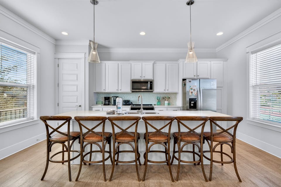 2nd Floor - Fully equipped kitchen with modern appliances and ample counter space—perfect for preparing family meals and entertaining during your stay.