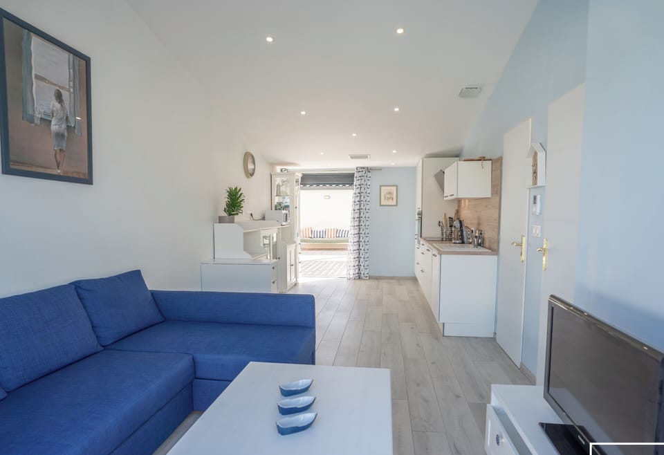 Living area with television