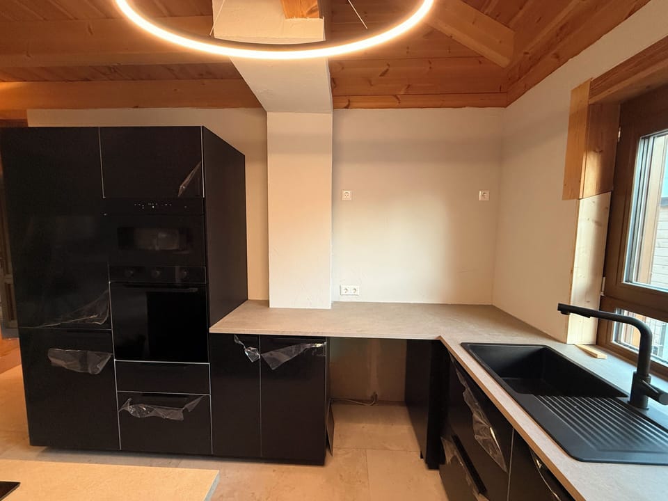 Superior Apartment, Garden View | Private kitchen | Shared fridge, microwave, highchair