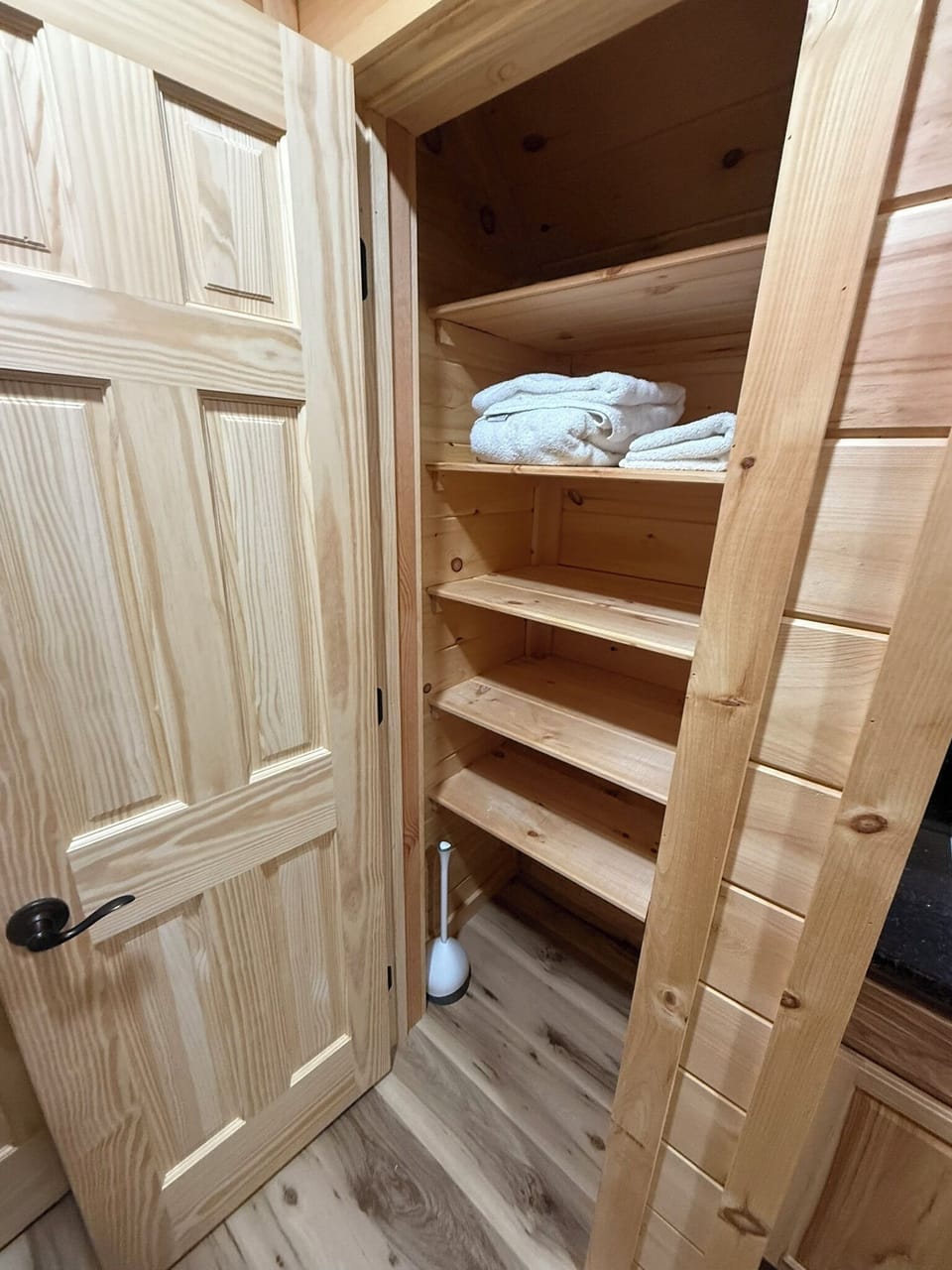 large closet in bathroom 1. Plenty of towels will be provided.