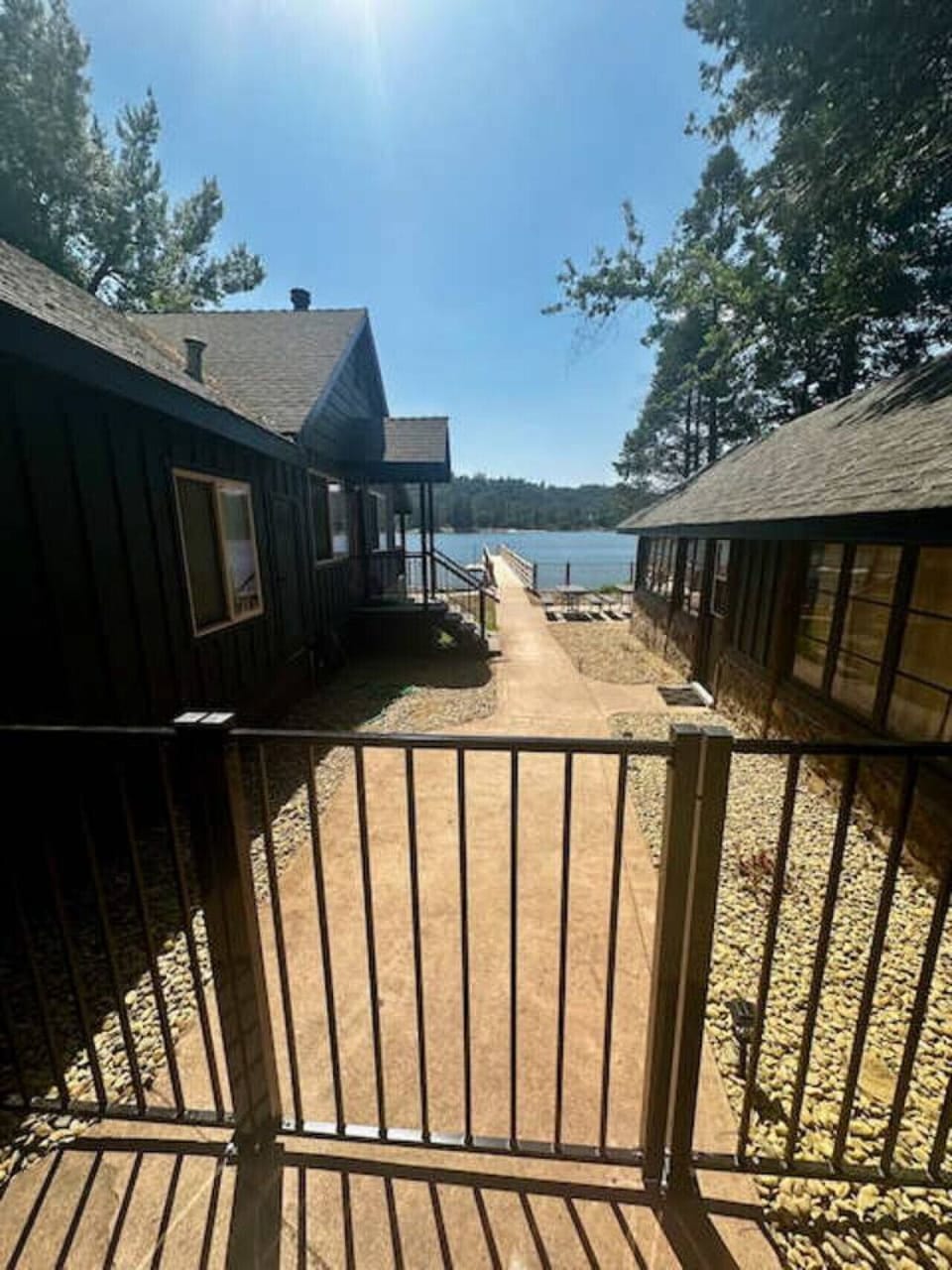 View of pathway out to lake