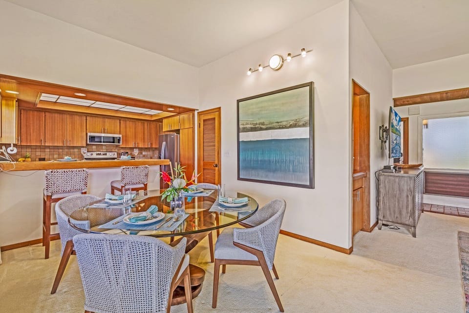 Convenient dining space adjacent to the kitchen for effortless serving