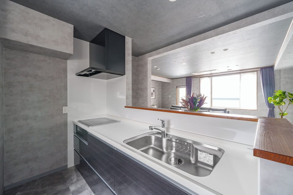 Apartment | Private kitchen | Fridge, microwave, stovetop, rice cooker