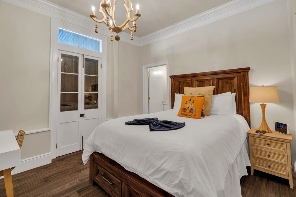 Cozy Queen bed with timeless New Orleans charm