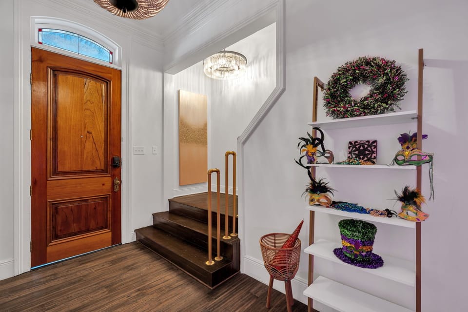 Elegant stairway framed by local style