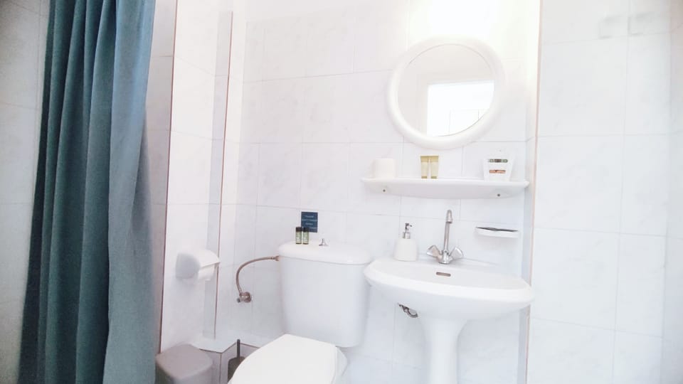 Shower, hair dryer, slippers, bidet