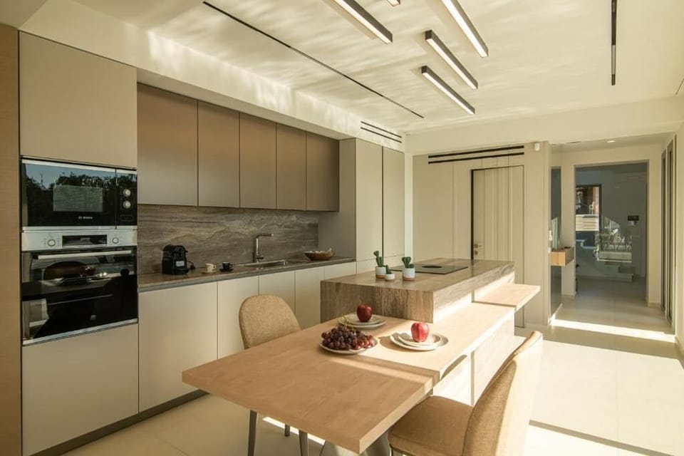 Deluxe Villa, Private Pool, Sea View | Private kitchen | Full-size fridge, microwave, oven, stovetop