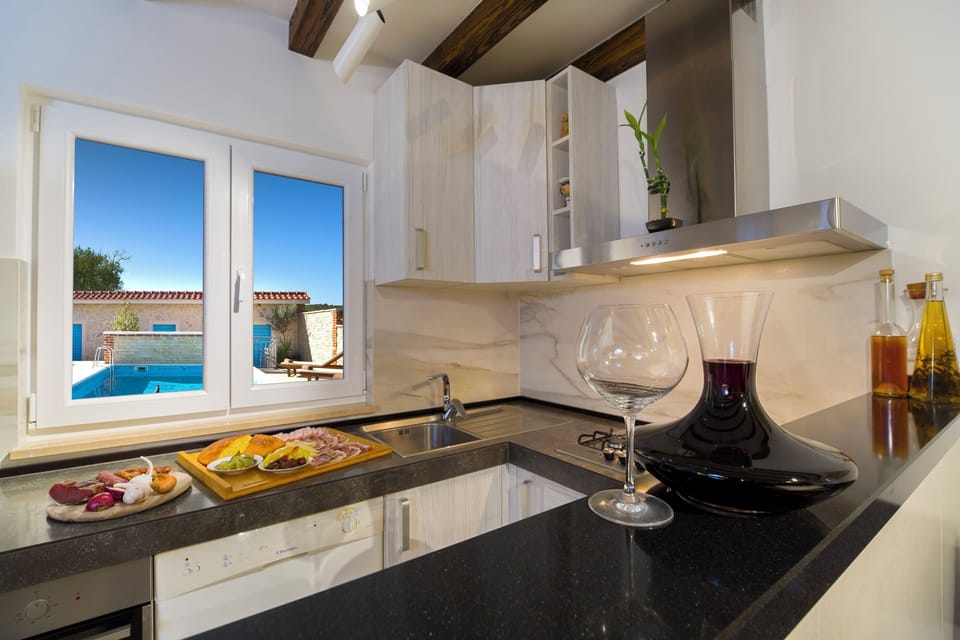 Villa | Private kitchen | Espresso maker, fridge, microwave, oven