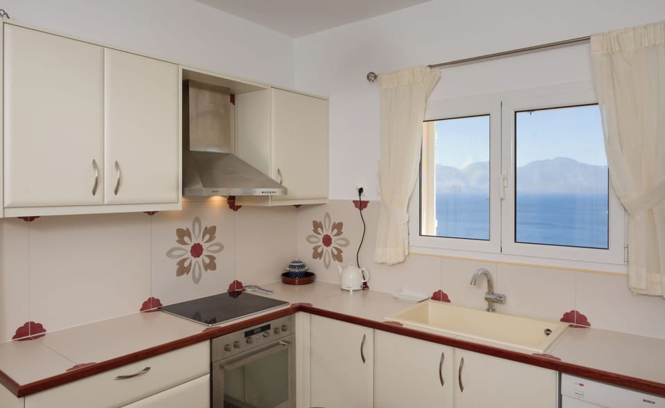 Villa, Sea View | Private kitchen | Full-size fridge, microwave, oven, stovetop