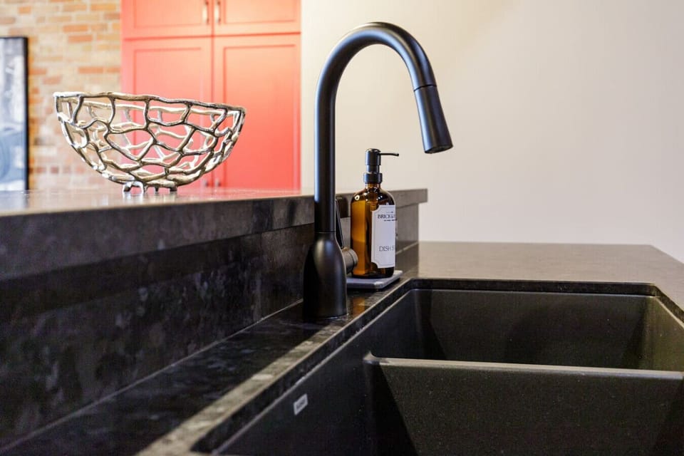 Clean, modern fixtures and lots of counter space keep everything convenient during your stay.