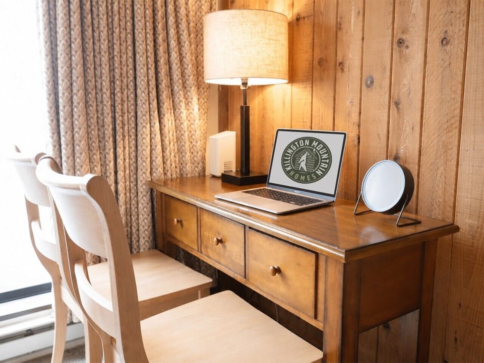 Get work done at this cozy writing desk.