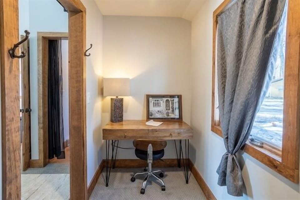 Secluded small desk space if you should need for work.