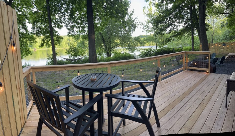 This backyard invites you for a morning coffee with the sunrise and fireside nights with the setting sun!
