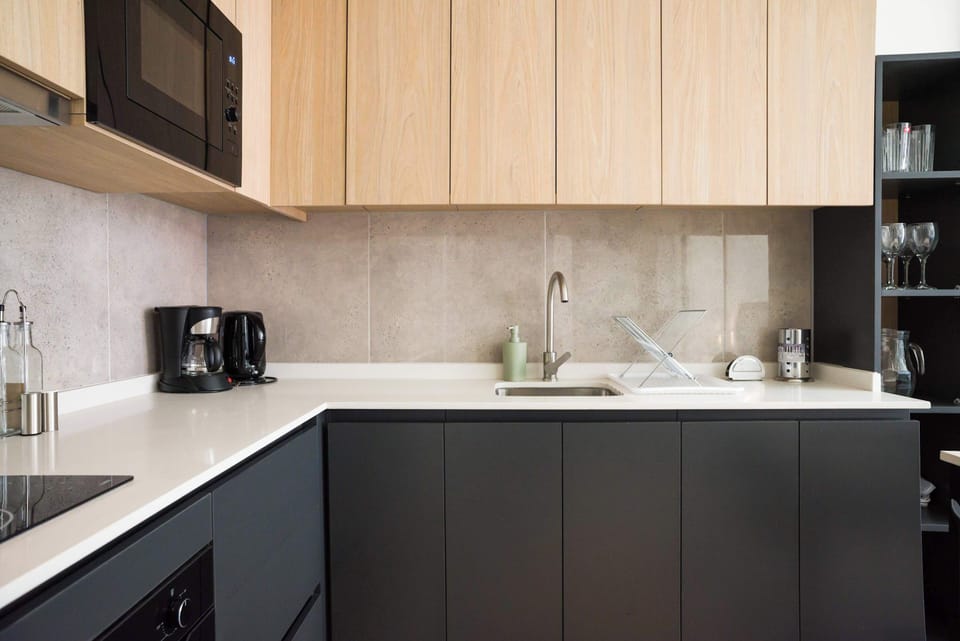 Sleek, modern kitchen with all essentials for a comfortable stay in the heart of Chile.
