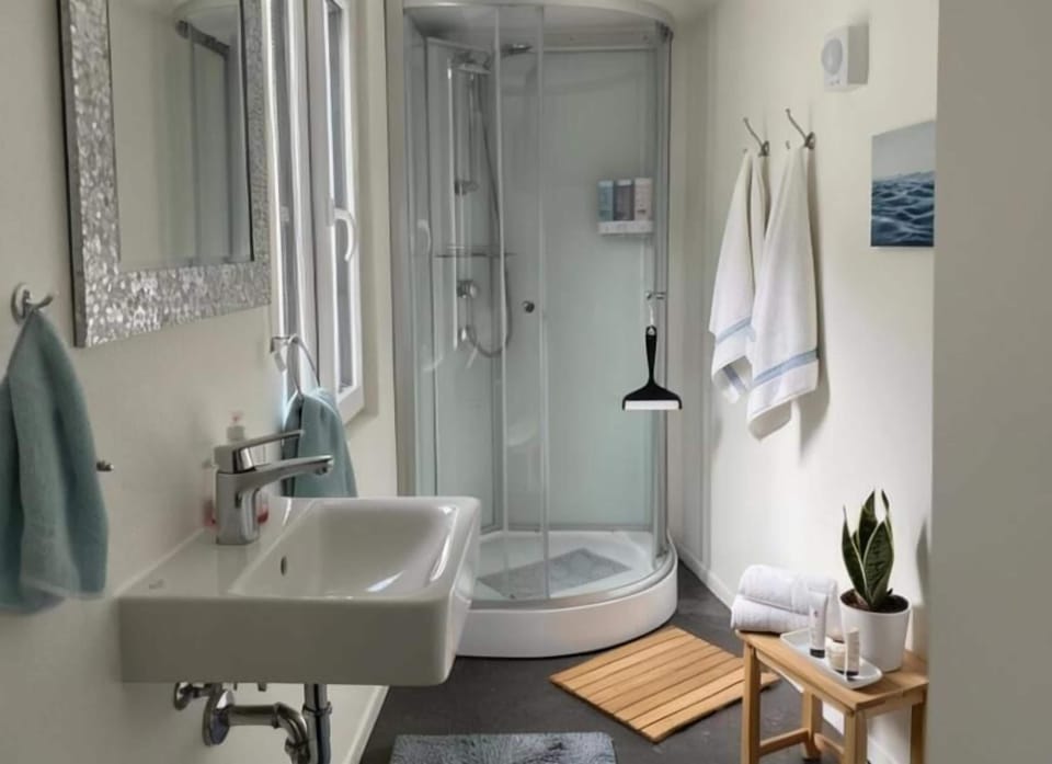 Standard Double Room, Mountain View | Bathroom | Towels, soap, shampoo, toilet paper