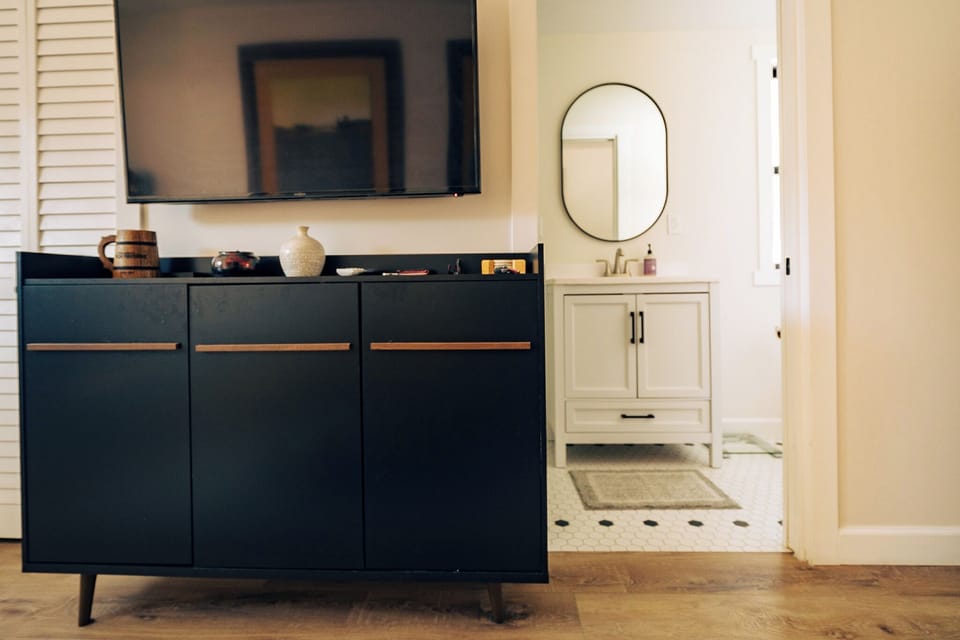 Living room into Bathroom