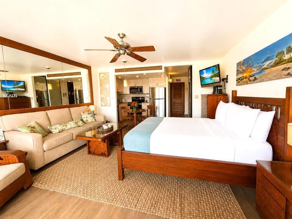 Bright and warmly furnished, this suite is the perfect place to unwind after a day exploring Maui  PKE-304