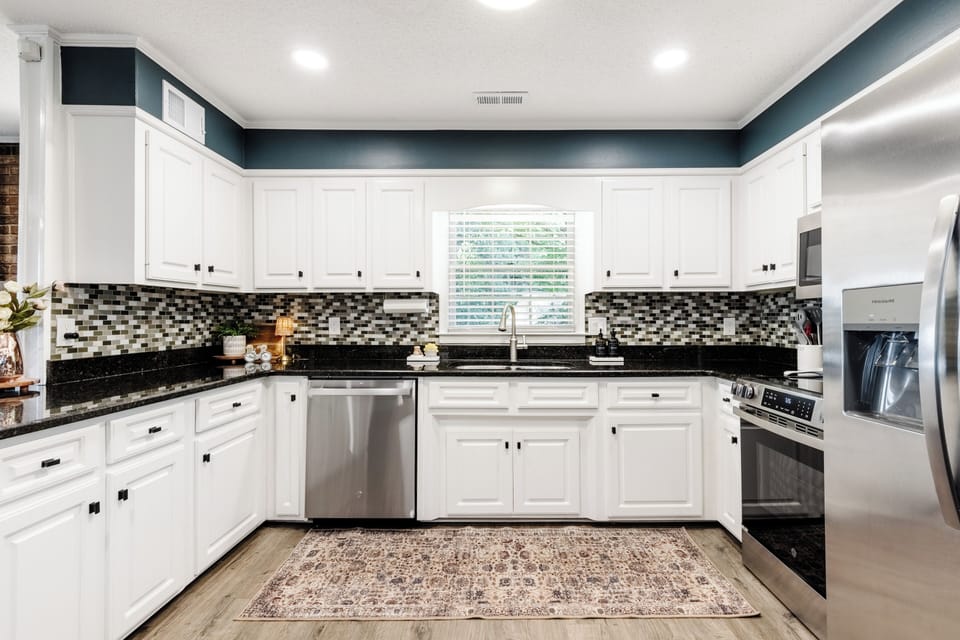 Equipped with all you need on your vacation! The spacious countertops are great for cooking all your favorite meals!