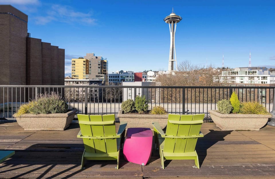 You could enjoy the space needle view on the shared rooftop
