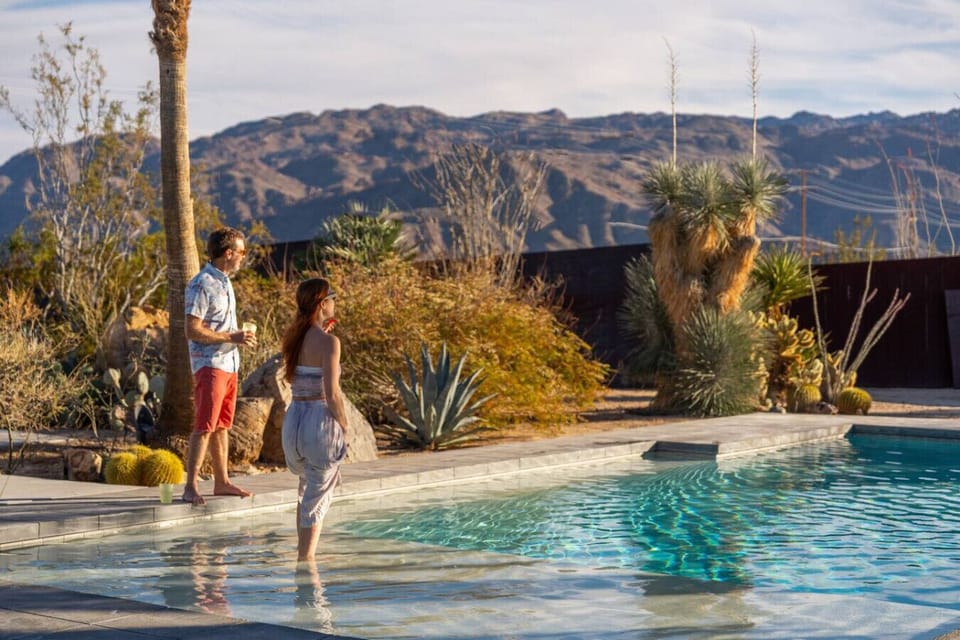 Private pool, wild desert, mountains always in sight.