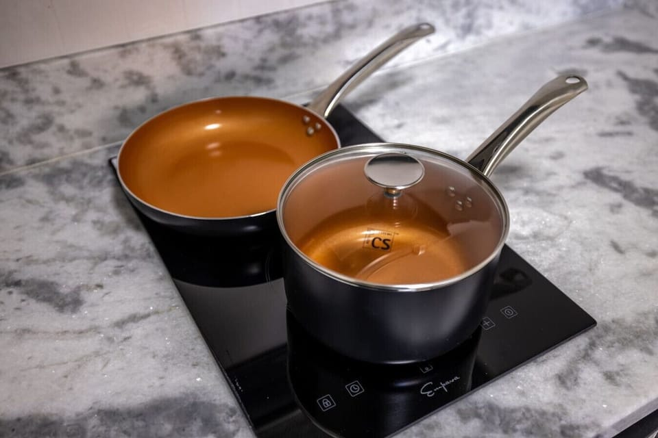 Cooking made easy with durable, non-toxic ceramic cookware.