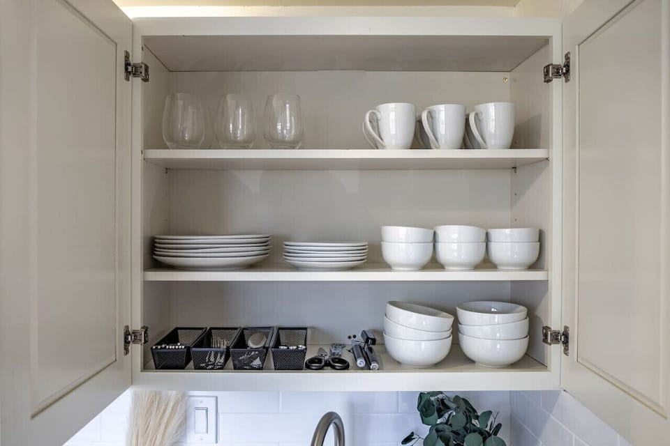 Minimalist and organized kitchen essentials.