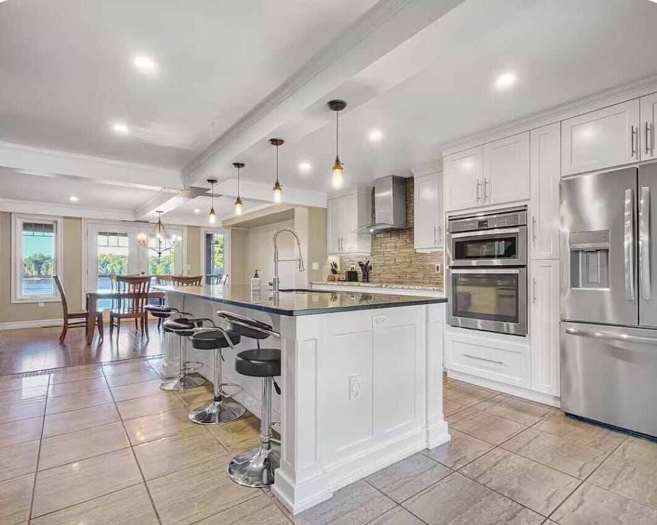 kitchen and large island