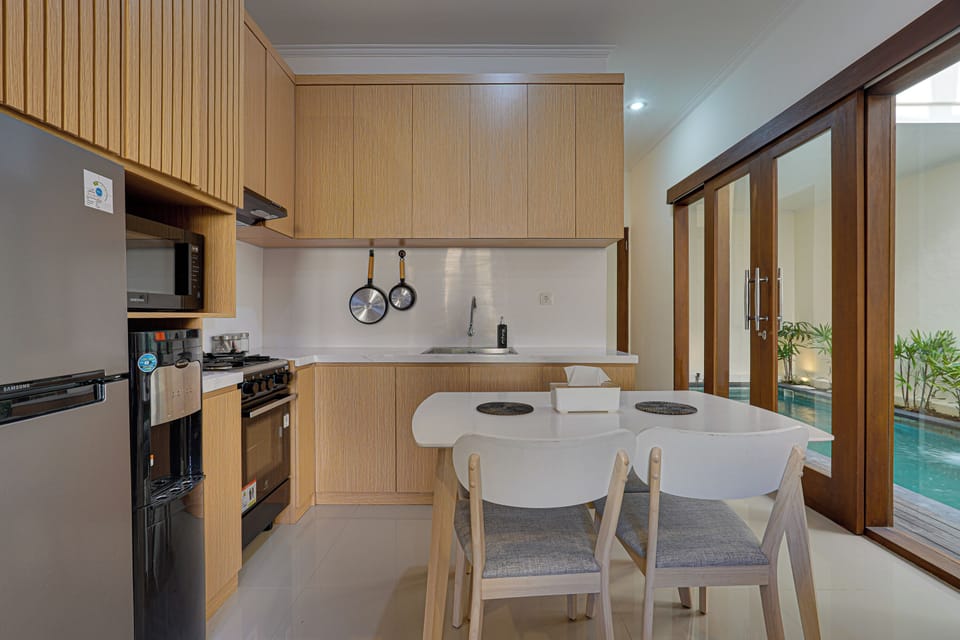 Villa, Balcony, Pool View | Private kitchen | Electric kettle