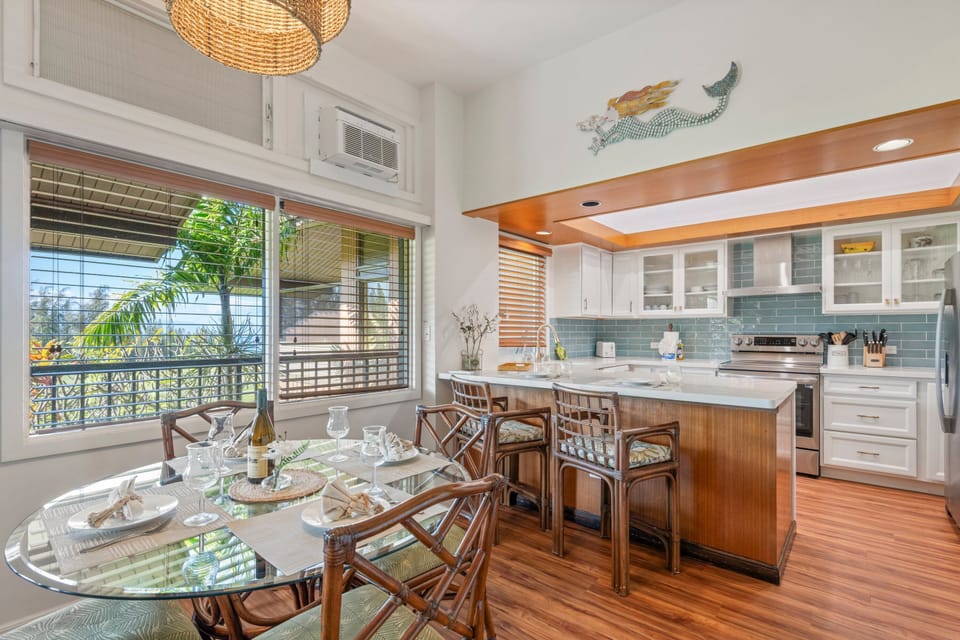 Open kitchen is great for social hour