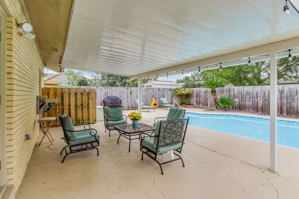 Plenty of room to sit outside, grill and enjoy a meal together