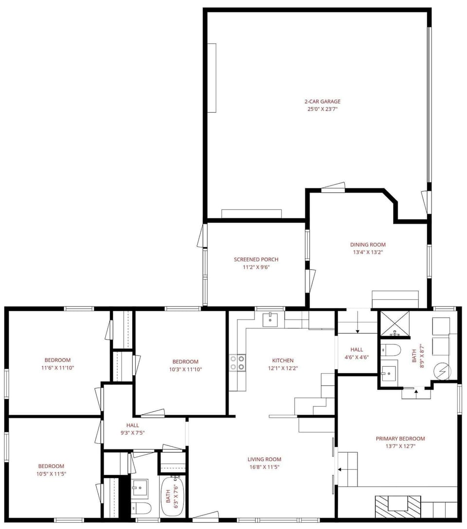 House, Multiple Beds, Patio, Garden View (The Yellow Door) | Floor plan