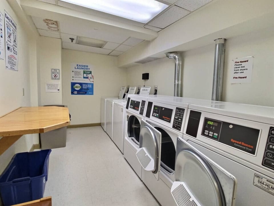 Clean up easily with on-site laundry facilities.