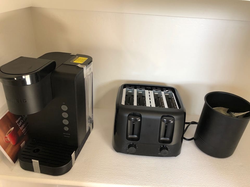 Small appliances available: Jr Coffee Maker; Keurig Coffee; Toaster; Griddle