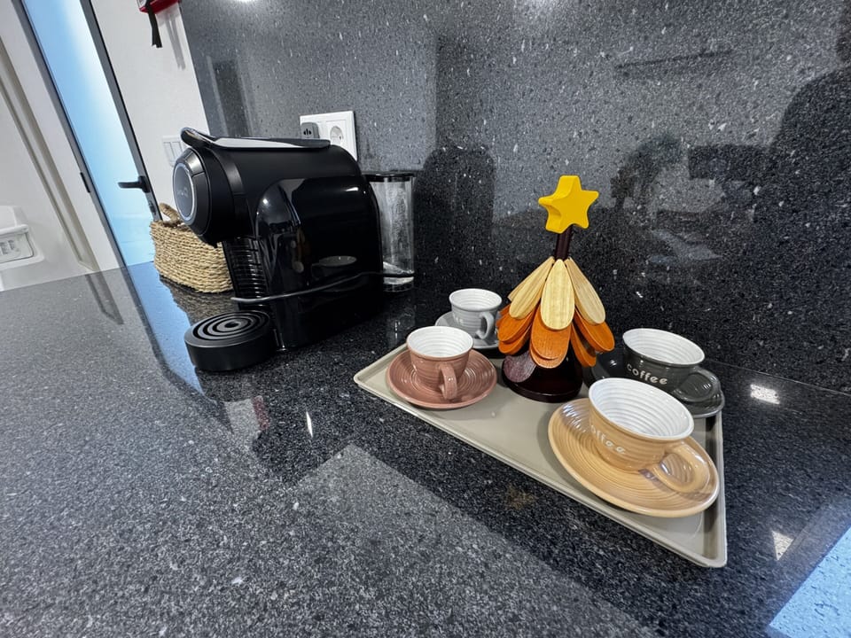 Full-size fridge, microwave